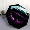 1pc Wolf Spirit Automatic Open/Close Umbrella 8-Rib Strong Frame, Portable Travel Umbrella for Women & Men, Birthday Gift Parties 038