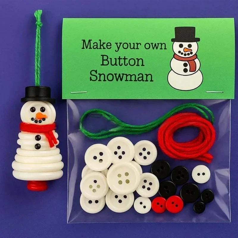 Diy Button Christmas Decoration Set Homemade Sewing Ornaments Christmas Crafts Ornament Kit For Xmas Hanging Decorations
