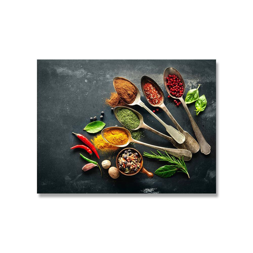 

Кухонні зерна, спеції, ложка, перець, їжа, картини, настінні картини, картини на полотні, плакати для сучасної кухні Hoem, настінні фотошпалери Куадрос 40x60cm No Framed