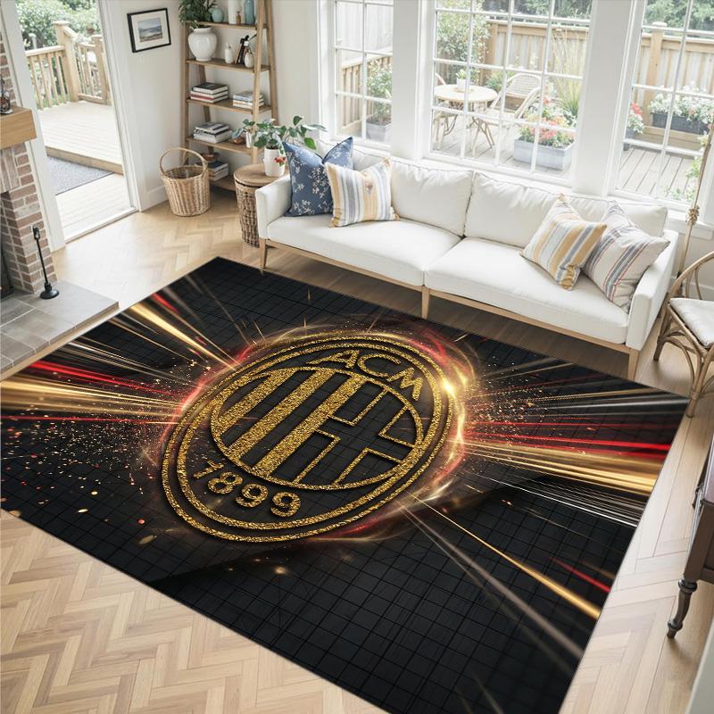AC Milan Design Crystal Velvet Carpet Cozy Non?Slip Printed Rug For Bedroom Living Room Entrance