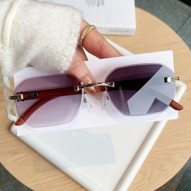 Uv400 Photochromic Sunglasses For Men With Frameless Geometric Design Suitable For Driving And Travel