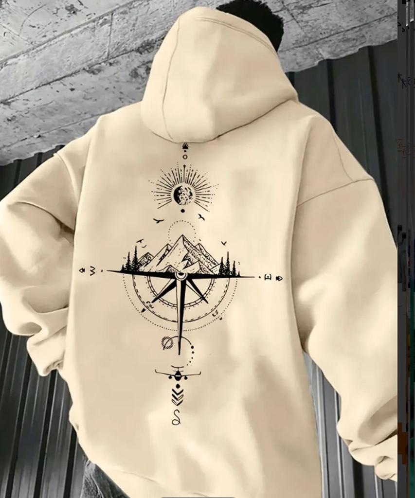 Shi Autumn/Winter Starry Sky Printed Hoodie with Velvet, Versatile Sports and Leisure Loose Hoodie