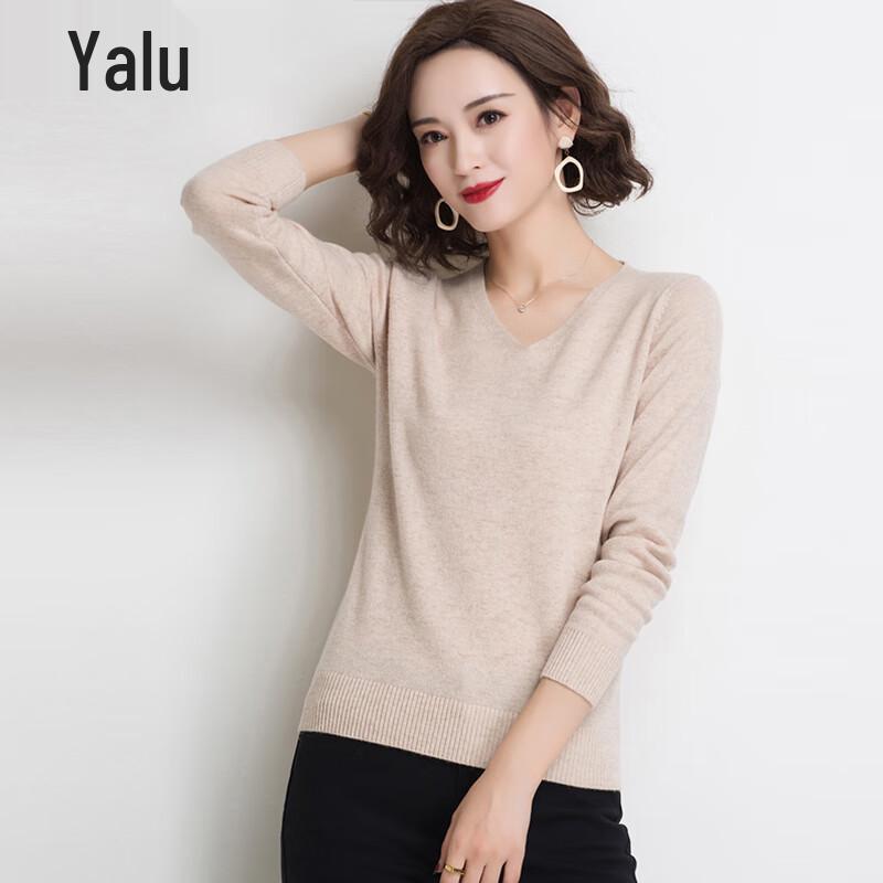 Yalu Women s 100% Sheep Wool V-neck Sweater S