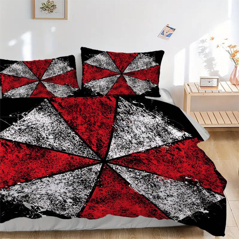 3pcs Creative Design Resident Evil Print Bedding Set (1 Cover + 2 Pillowcases, Without Inserts), This Printed Bedding Set Is Soft and