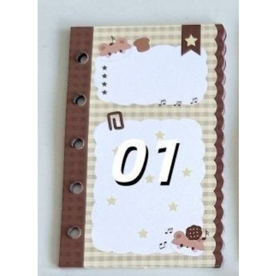 10 Sheets of 6 Styles of Cute and Fragrant Cheese Mouse Spiral Binding M5 Notebook Replacement Perforated Material for Inner Page Notes