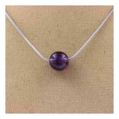 Necklace - A BIJOUX - Amethyst 8 Mm - Stainless Steel - Customizable Length - Unisex