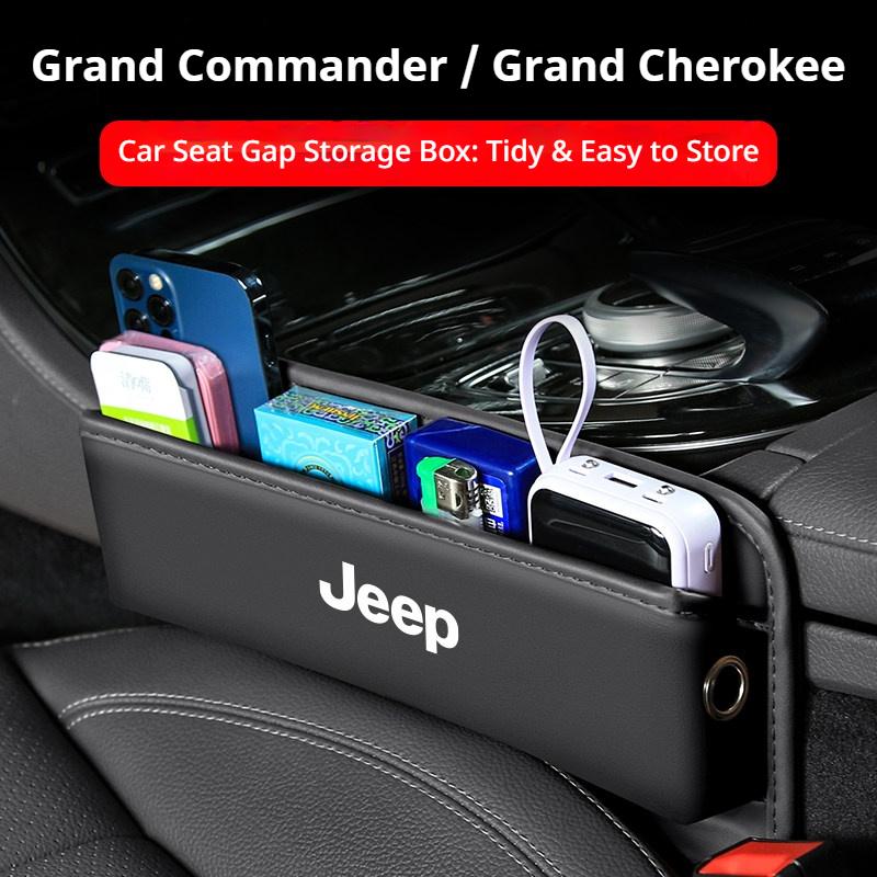 Genuine Leather Car Seat Gap Storage Box Leak-proof Organizer for Jeep Wrangler Grand Cherokee Compass Renegade Auto Accessories