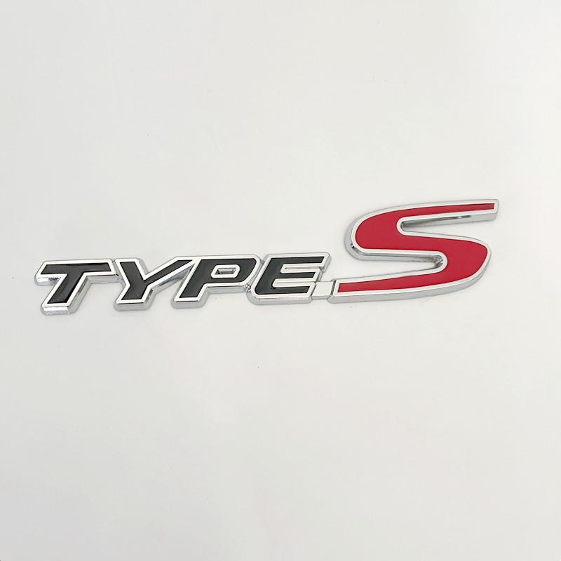

3D Metal Types Type S Logo Letters Car Trunk Badge Decal For Honda Fit City Civic Accord Type S Emblem Sticker Accessories