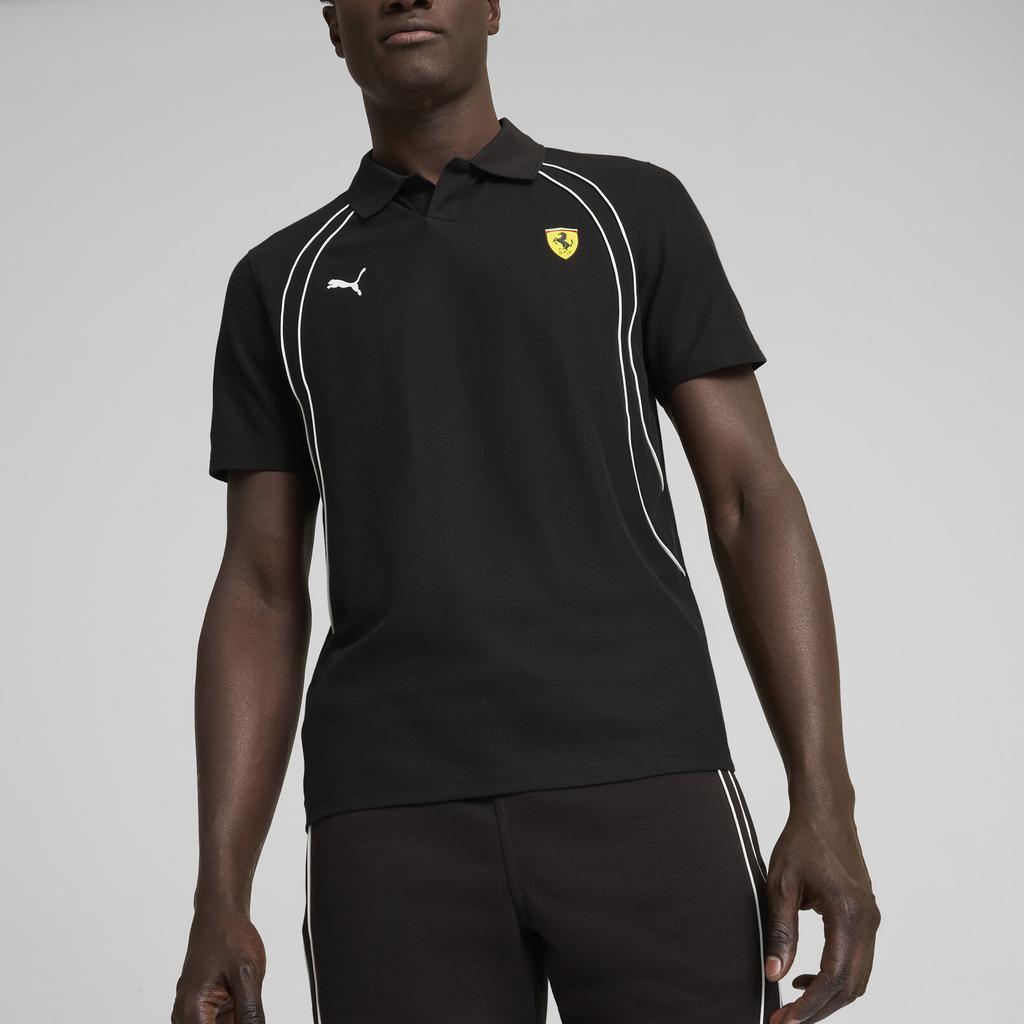 Puma Ferrari Racing Series Casual Logo Short Sleeve Polo Shirt Men Polo Shirts Black 627048-01