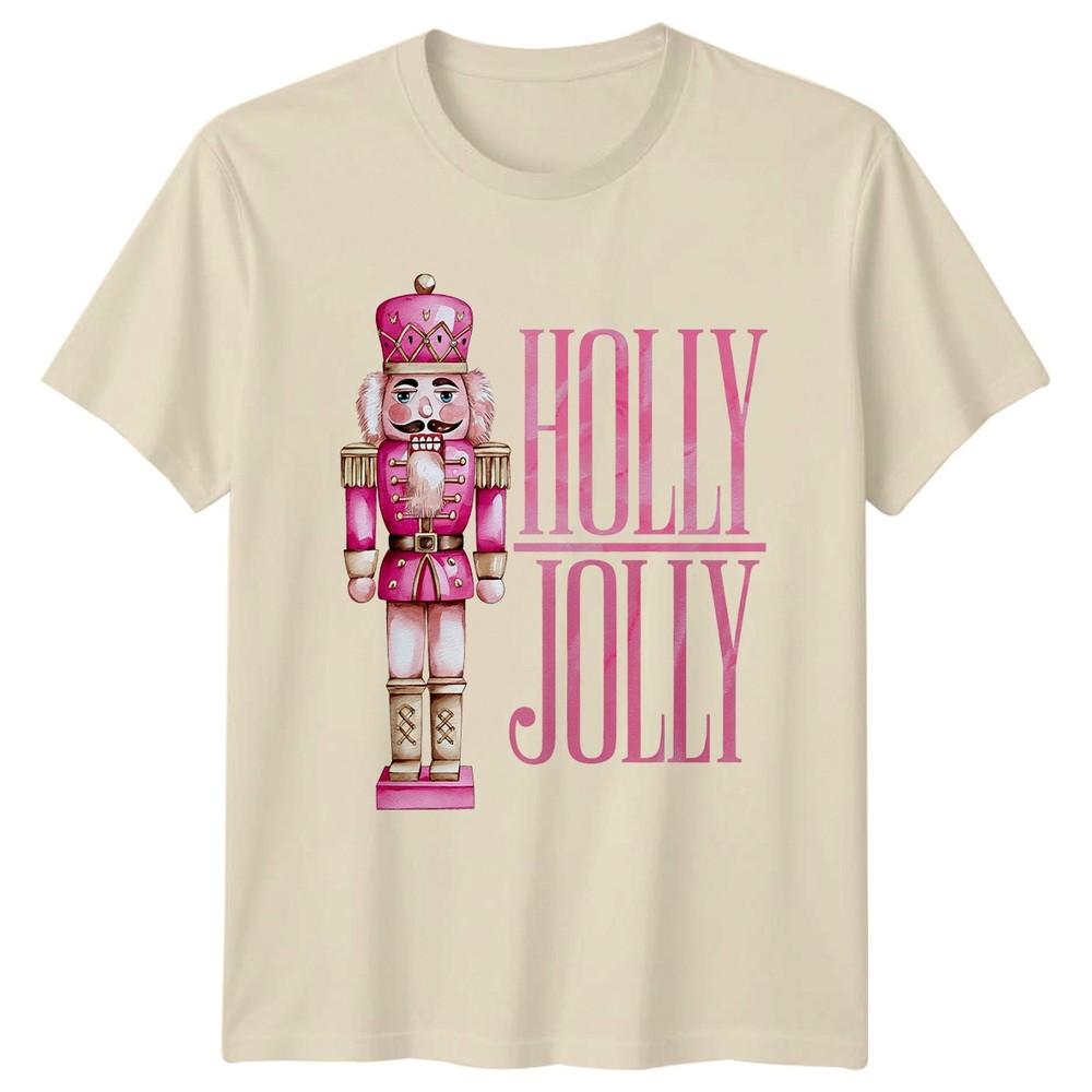 Holly Jolly Pink Nutcracker Christmas Unisexs TShirt Unisexs Tee Graphic Unisex