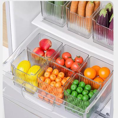 3Pcs Refrigerator Organizer Bins Fridge Food Sort Storage Box Transparent Seasoning Storage Box Kitchen Fridge Storage Organizer
