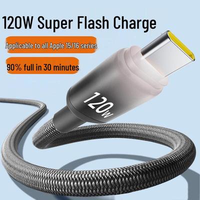 Type-C 120W Fast Charging Cable for Apple, Huawei Laptops & Car Chargers