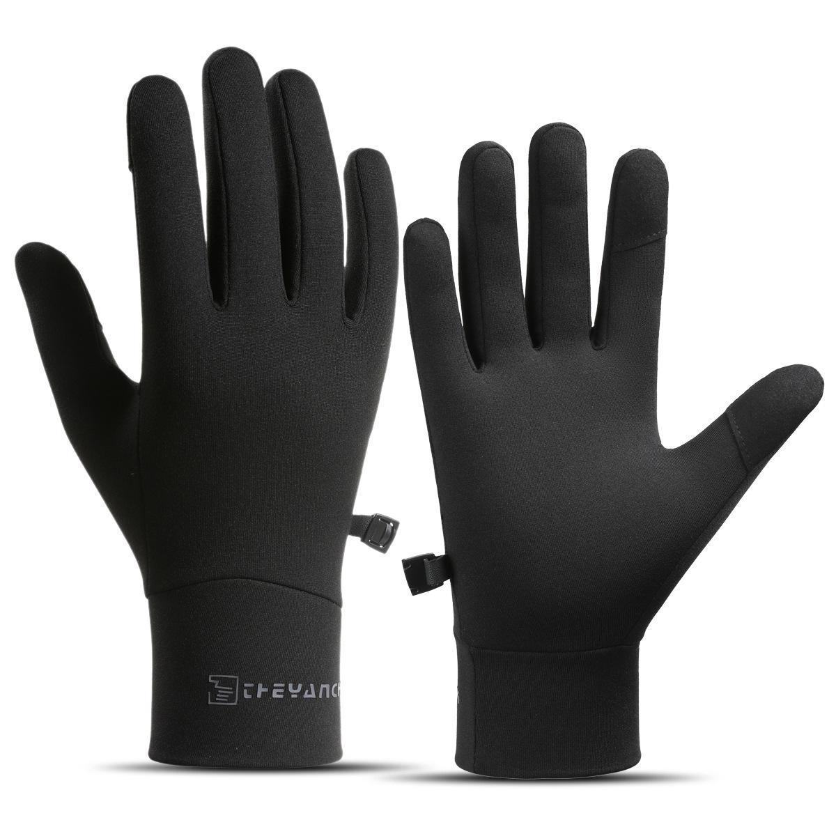 

Men s Windproof Touchscreen Cycling Gloves - Fleece-Lined for Autumn/Winter, Non-Slip, Warm Outdoor Sports and Running. L
