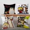 Book C-Calvin and H-Hobbes Pillow Covers Cartoon Sofa Decorative Home Double-sided Printing Short Plush Cute Cushion Cover