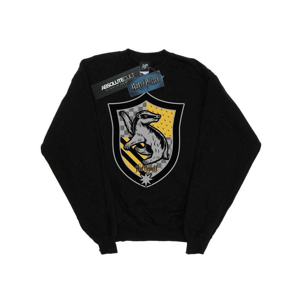 HARRY POTTER Boys Hufflepuff Crest Flat Sweatshirt