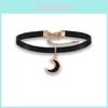 Elegant Svart Måne Chokerhalsband För Kvinnor Snygg Koreansk Mode Geometrisk Design Med Kristallaccenter Perfekt Gåva För Alla Tillfällen