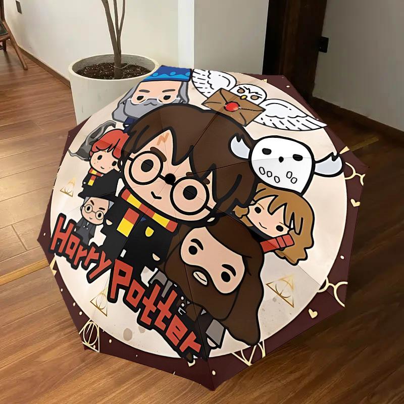 1PC Harry Potter Umbrella-8-Rib Reinforced, Automatic Open, Lightweight & Durable, Cute Fashion Accessory for Outdoor, D2703