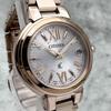 CITIZEN xC Cross Sea Pink Gold Silver Dial Watch Radio Solar Roman Numerals Ladies ES9435-51A Eco-Drive