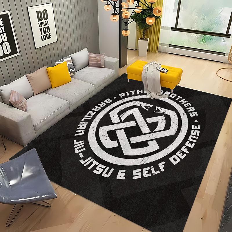 J1u-J1tsu Warrior Japanese B-Bjj Mma Area Rug,Carpet for Living Room Bedroom Sofa Doormat Decor,Kids Non-slip Floor Mat Alfombra