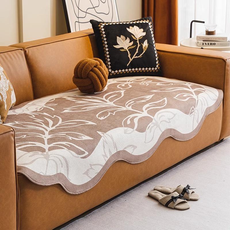 

French Irregular Special-Shaped Sofa Cushion, High-End Seat Cushion, Universal In All Seasons, Non-Slip Special-Shaped Straight-Row Sofa Cover 90*90cm