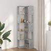 Corner Bookshelf 5 Shelves Concrete Grey 50 X 50 X 179 Cm Engineered Wood