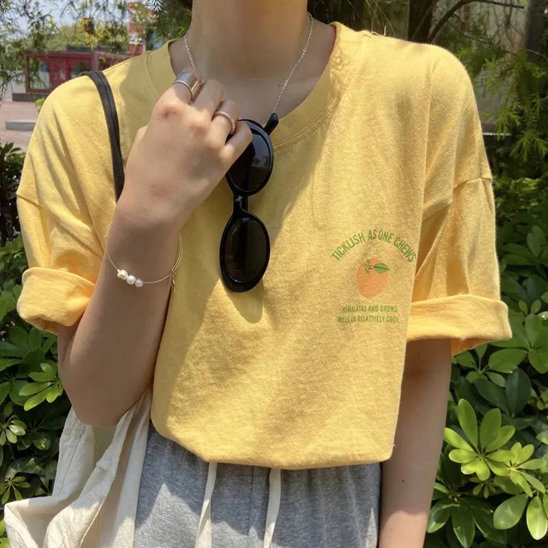 

Женская летняя универсальная футболка с короткими рукавами и свободным верхом больших размеров M