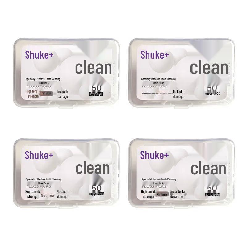 Shuke Dental Floss Picks, 4-Pack