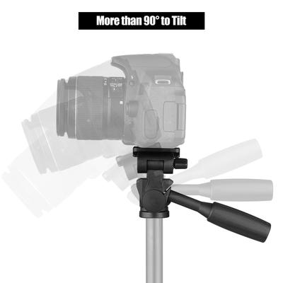 3-Way Pan Tilt Head 360 Degrees  Panoramic 3KG Payload with Handle Quick Release Plate Universal 1/4
