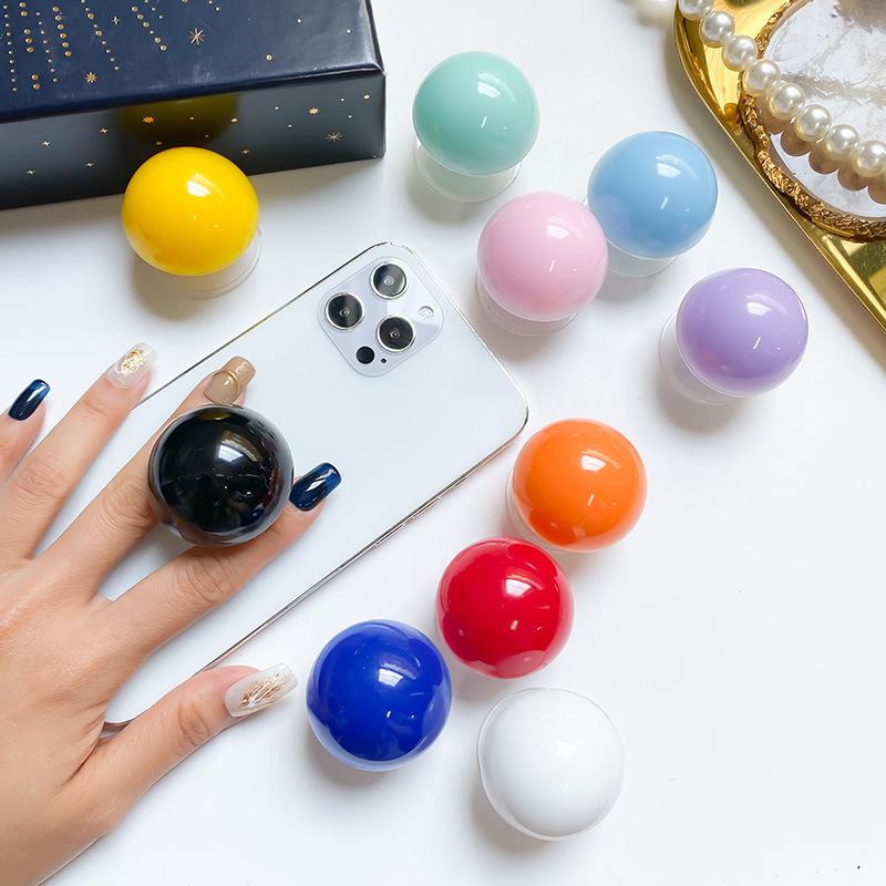 Red Nose Crystal Ball Solid Color Mobile Phone Airbag Bracket Desktop Lazy Air Cushion Support Frame Niche Creative Retractable
