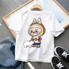 Kids 2-13Y+ T-shirts Children Cartoon Cute Short Sleeved Shirt Boys Girls Summer Travel Fashion Clothing Cotton White Kids Clothes
