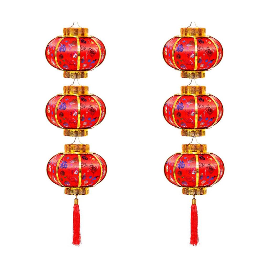 Chinese Lantern Handheld Illuminated Red Lantern Traditional New Year Spring Festival Lantern
