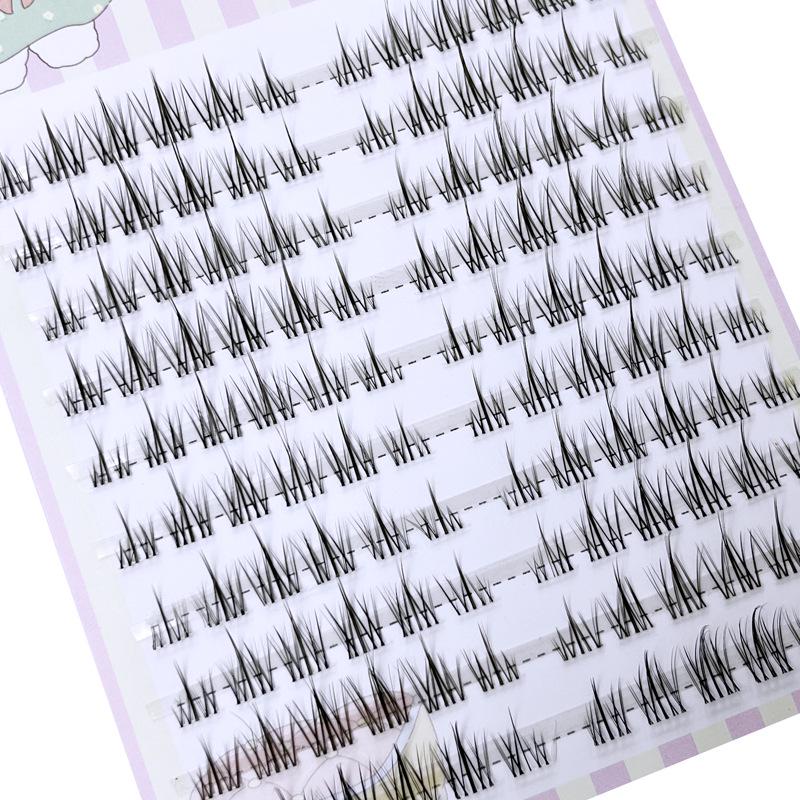 

Dream Deer Sunflower Natural Black False Eyelashes - Segmented Fine Stem, Three-Part Single Cluster for Women