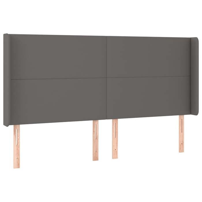 Maison Exclusive - Tête de lit avec oreilles Gris 183x16x118/128 cm Similicuir
