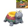 Planter Tortoise Shape Resin Flower Pot with Drainage Holes, Stable Base,   for and   Landscape Cute Design, Easy Maintenance, Ind