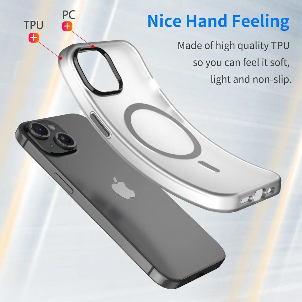 Magnetic Phone Case For iPhone 15 Matte Magnetic Protective Cover
