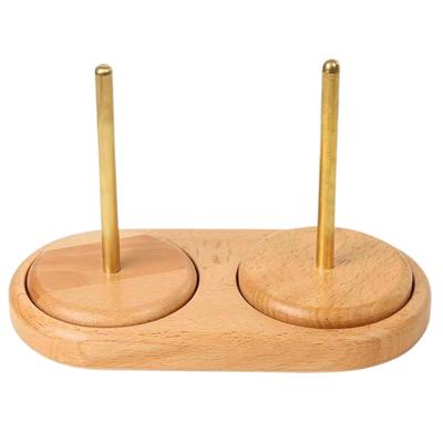 JUSTVEL Yarn Yarn Yarn Holder for Rotating Yarn Holder Storage Rotating Knitting Yarn Rack Single Double Wooden Holder, Stand, [Easy Two-Color