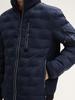 Demi-season Jacket Tom Tailor Hybrid Lightweight Quilted Jacket with a Hood and Stand-up Collar In Sky Captain Blue (1044092_10668)