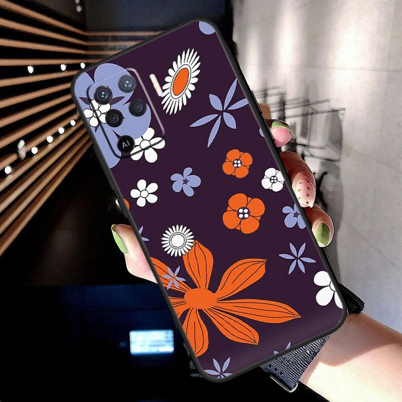 70s hippie  Psychedelic floral flowers Case For Oppo A38 A18 A78 A98 A58 A60 A80 A96 A76 A16 A94 A74 A54 A15 A17 A57 A77 A5 Pro