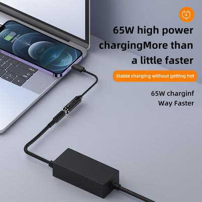 65W USB Type C PD Fast Charging Cable for Lenovo Laptop Charger DC Square Plug To Type C PD Adapter Converter for Xiaomi Samsung
