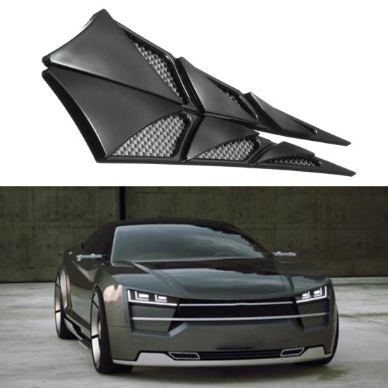 1 Pair Vent Sticker Self-adhesive Wear-resistant ABS Auto Side Outlet Sticker for Car