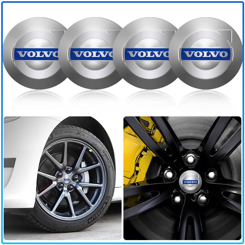 4pcs Car Wheel Center Hub Cap Stickers Rim Cover Emblem Decal For Volvo XC90 XC60 XC70 XC40 V90 V60 V40 C70 C30 S80