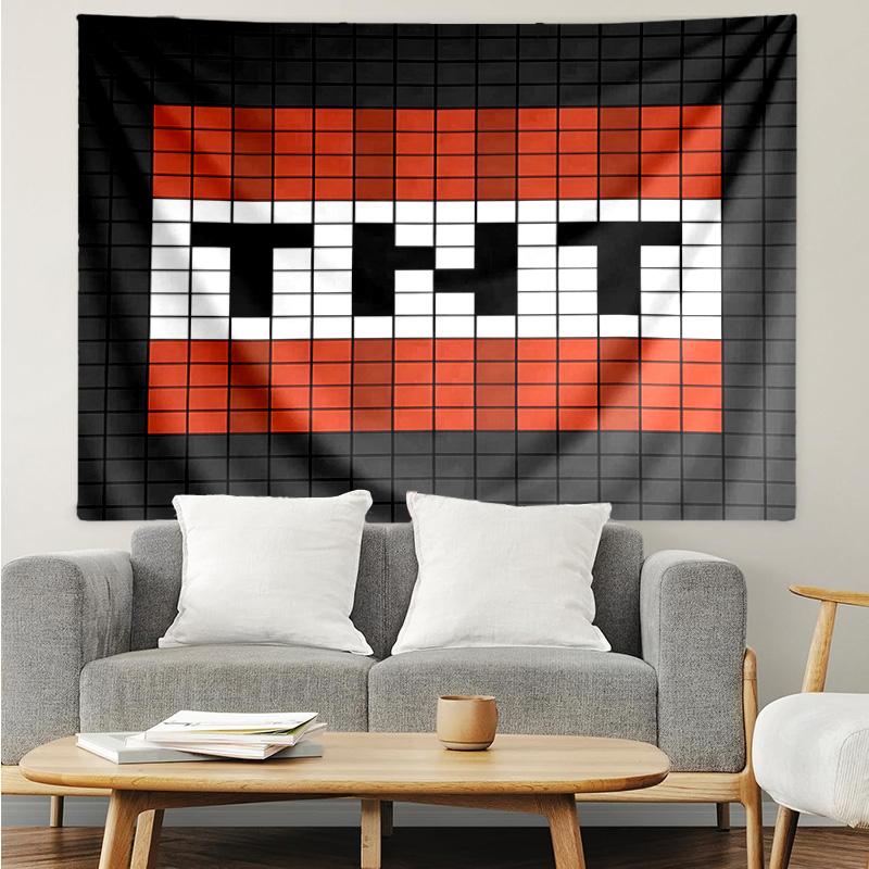 Blocky pixel game Tapestry for Bedroom Aesthetic Classroom Tapestries Wall Hanging for Living Room Dorm Office,Ideal Creative Gift