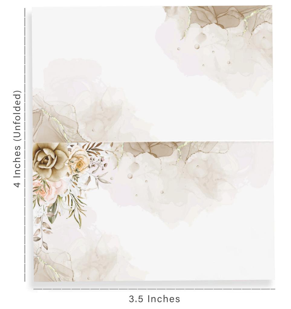 Inkdotpot Pacote com 24, cartões de mesa de tenda impressos para configuração de mesa para casamento, cartões de acompanhante com nome de casamento