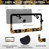License Plate Frame - 2PCS Yellow Flower License Plate Holder-Sunflower