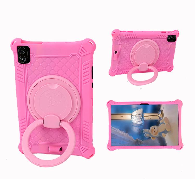 Rotatable Leather-Texture Silicone Case for Teclast T40 5G Tablet, Anti-Drop Protection