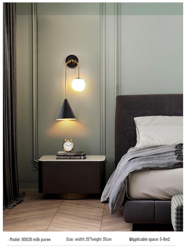 Modern Nordic LED Wall Lamp for Bedroom and Living Spaces