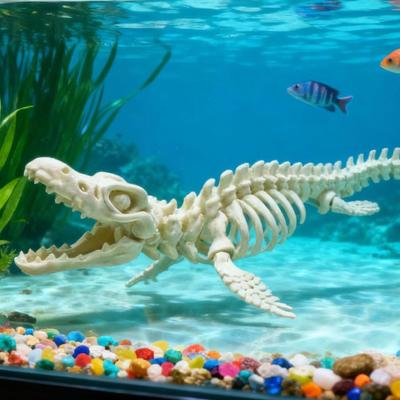 Mosasaurus Skeleton Aquarium Decoration Model Jointed Realistic Dinosaur Bone Replicas With Fins For Fish Tank
