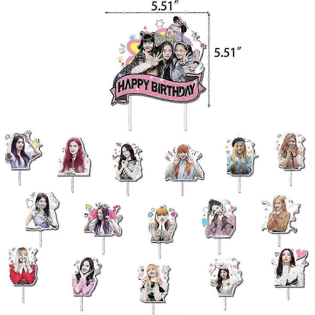 Blackpink Party Supplies For Fans Birthday Party Decorations - 1 Blackpink Party Banner 18 Blackpink Party Balloons 17 Blackpink Cake Toppers 20 Black