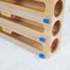 High Quality Wooden Wrap And Bag Holder With Smooth Cutting Feature For Organized Kitchen Storage