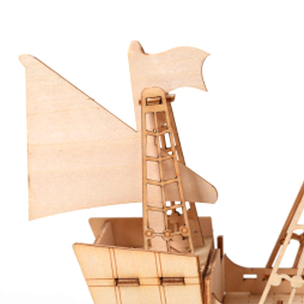 3D Wooden DIY Sailing Ship Toys Puzzle Toy Assembly Model Desk Decoration for Children Kids